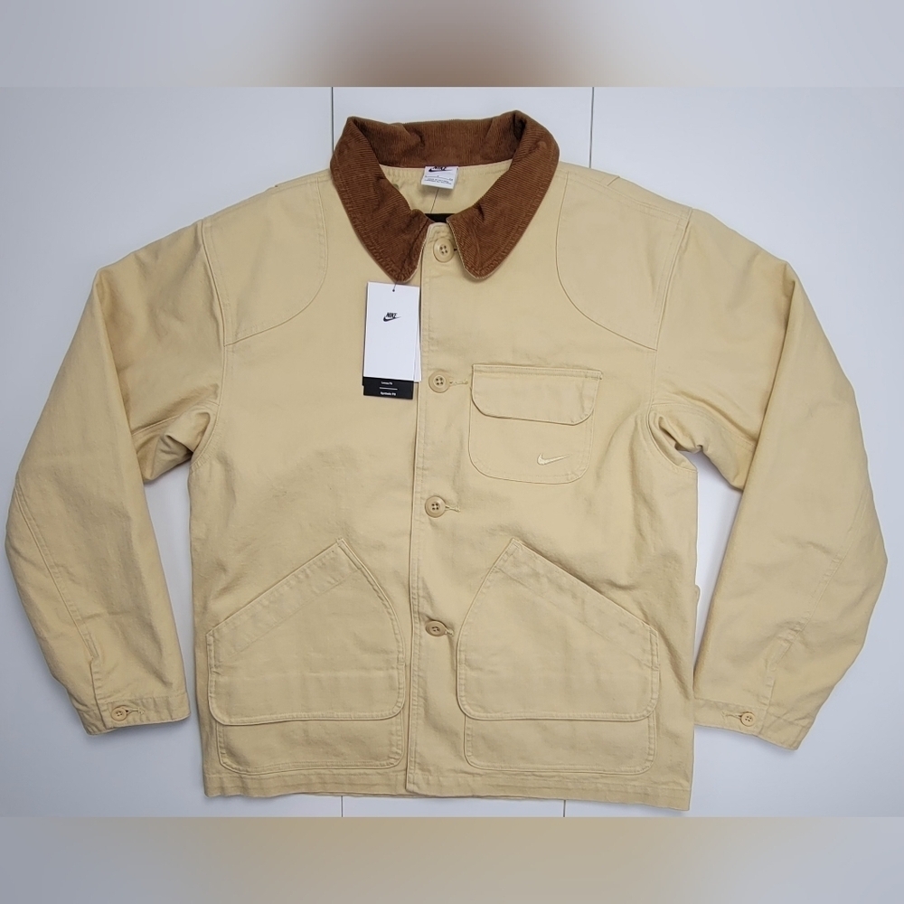 Nike Life Flannel-Lined Barn Coat Sesame Work Jacket FZ0132-252 Men Small New